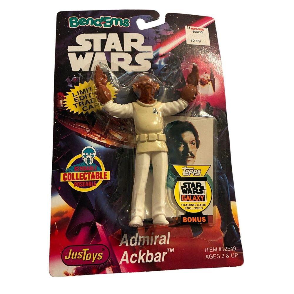 Star Wars Vintage Bendable Admiral Ackbar Portable Figure. 1994